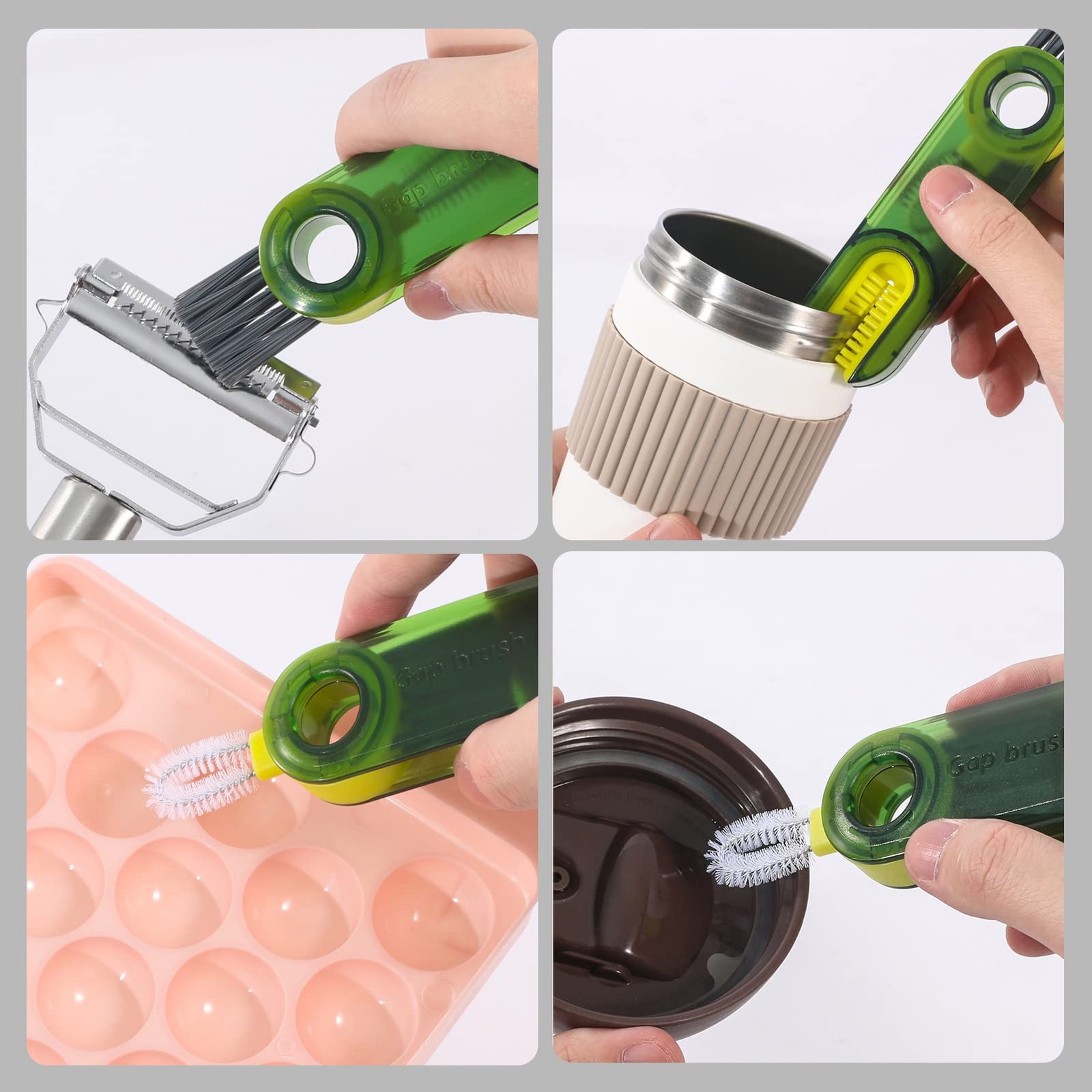 3 in 1 Cup Lid Gap Cleaning Brush – Multipurpose Bottle Cap Cleaner