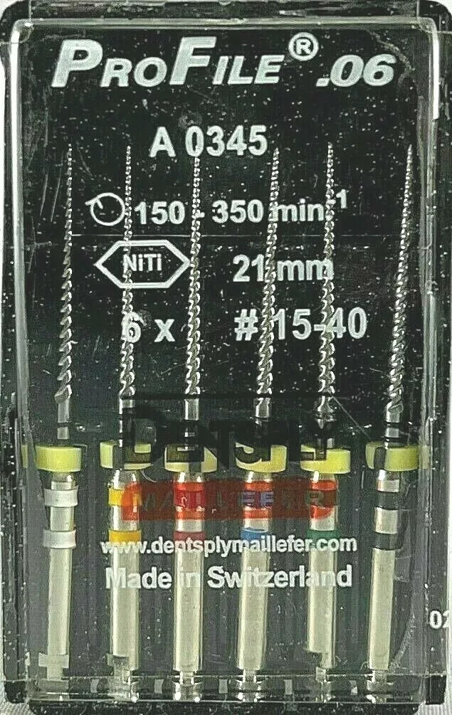 Dentsply Maillefer Dental Profile ISO 21mm rotary files all Taper-6/pk all sizes