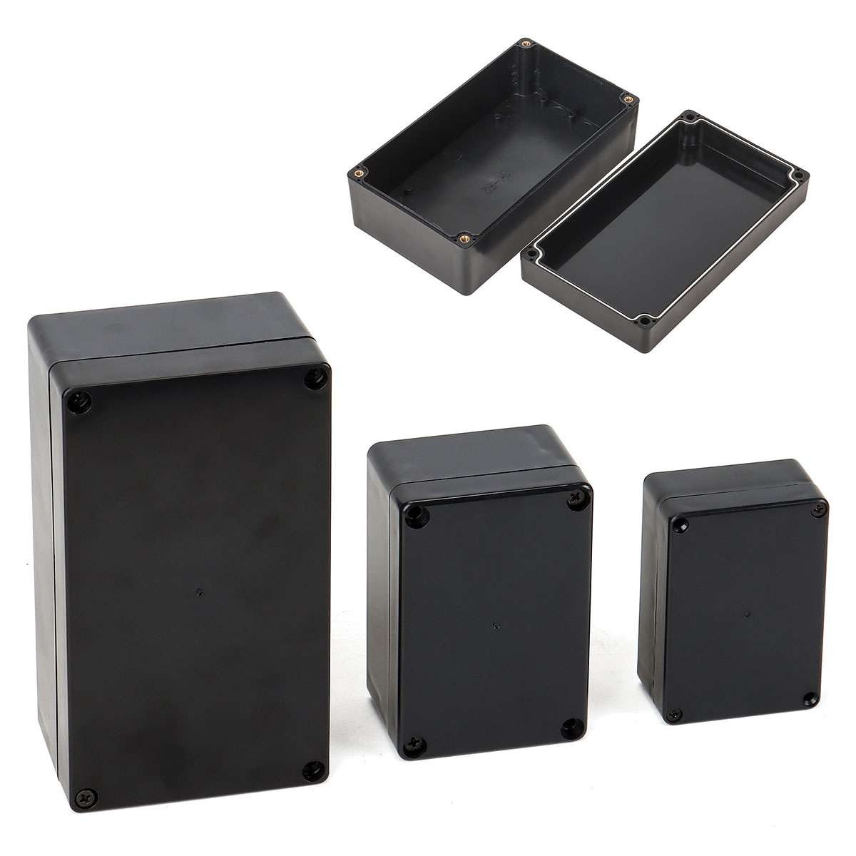 Waterproof Black Plastic Project Enclosure DIY Electrical Junction Box Dustproof