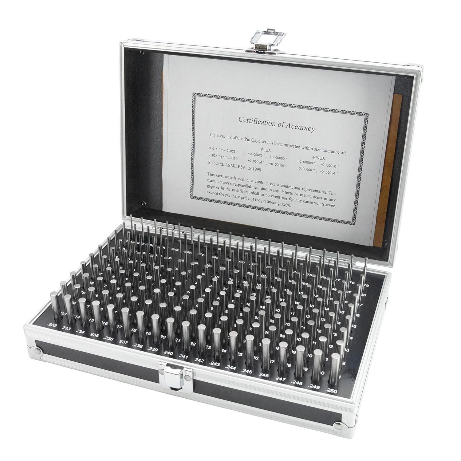 HFS(R) Pin Gage Set Minus Class ZZ Aluminum Alloy Case 0.061″-0.250″ M1 190 Pcs