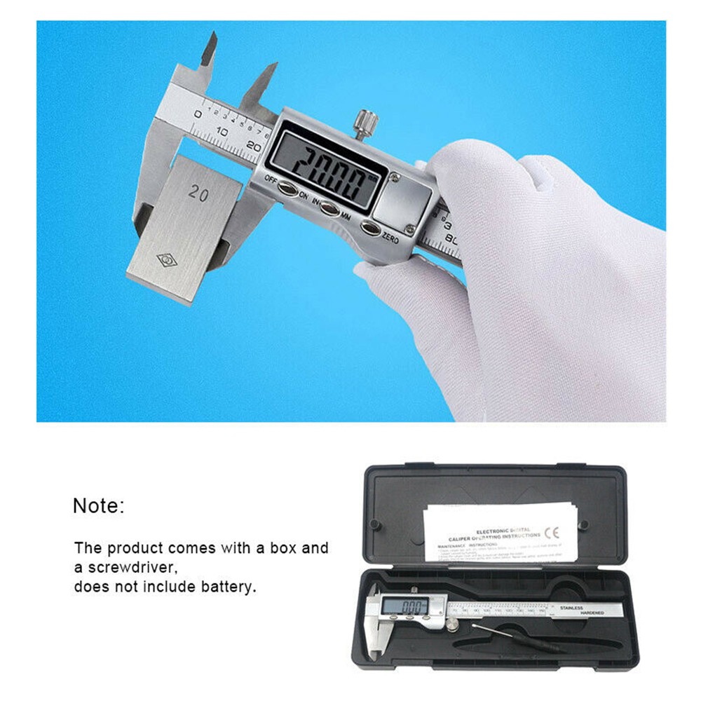150mm Stainless Steel Caliper Vernier Micrometer Electronic Measuring Tool Ruler
