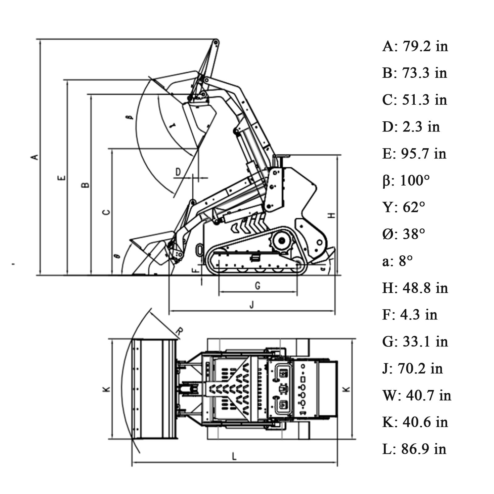 480 2645Lbs Tracked EPA 23HP 13GPM Mini Skid Steer 3-Pumps FREE SHIP Unloading