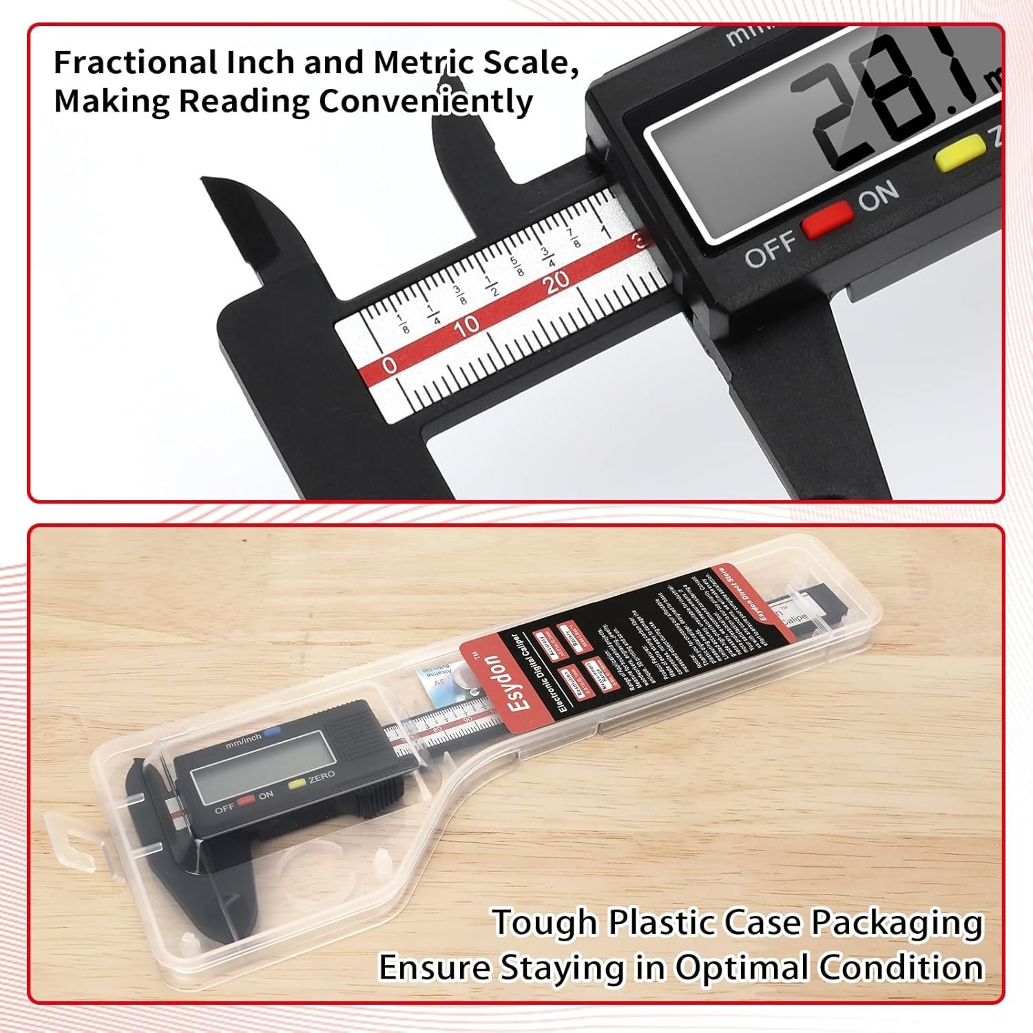 Upgraded 6 Inch Digital Caliper – Fast Measurement Modes & Tough Case Included