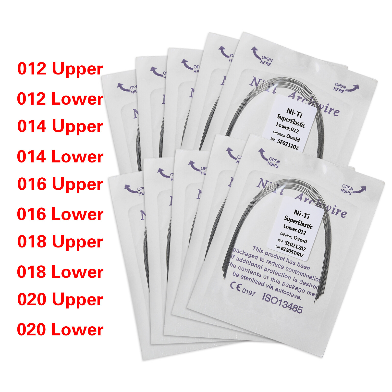 10pcs/1pack Orthodontic Round /Rectangular Arch Wires Niti Super Elastic ws