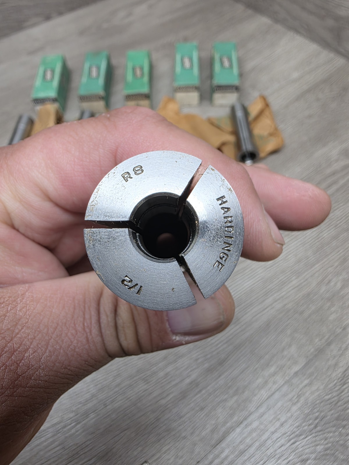 LOT OF 10 ASSORTED R8 COLLETS 1/8″ TO 11/16″ SIZE RANGE HARDINGE MSC +