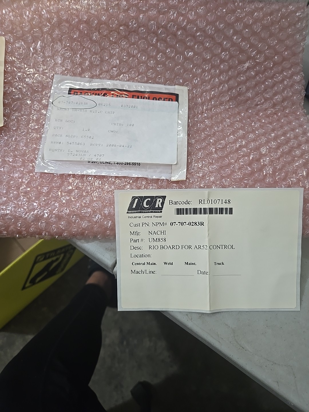 NACHI CONTROL BOAD PART NO. UM858