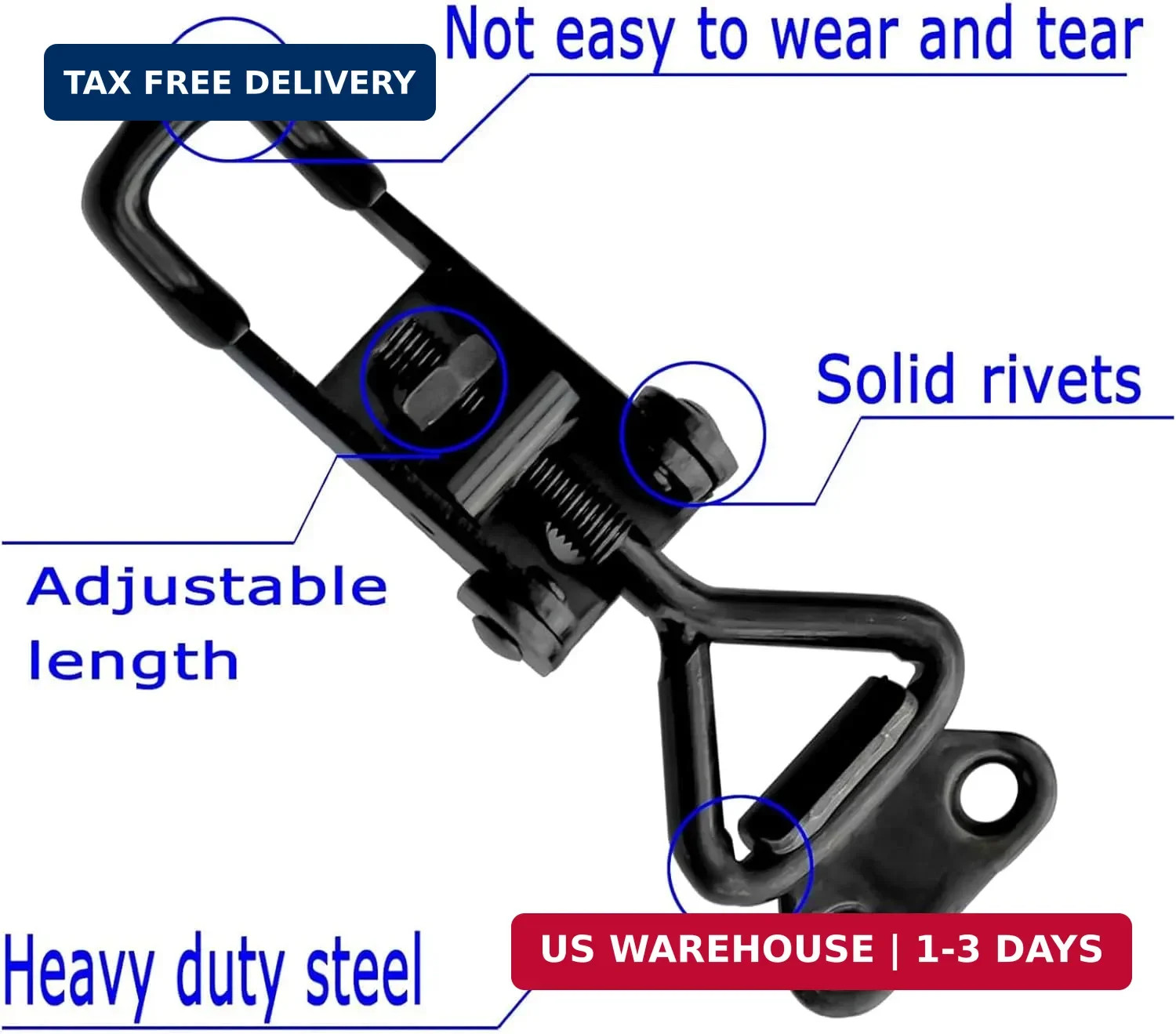 10Pack Black Toggle Latch Clamp, Heavy Duty Latch-Style Toggle Clamp, Adjustable