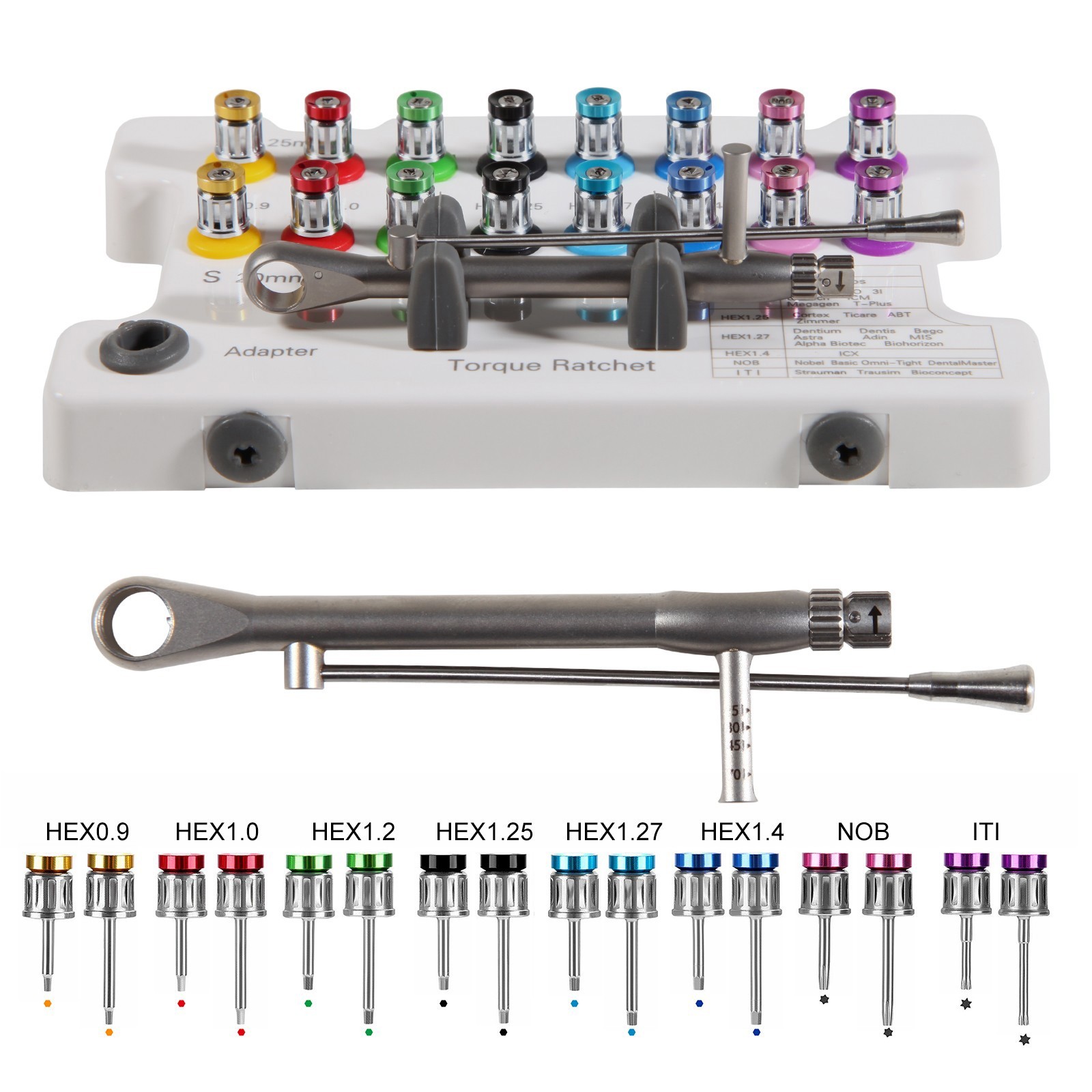 Dental Universal Implant Prosthetic Kit Torque Wrench Screw Drivers Remover USA