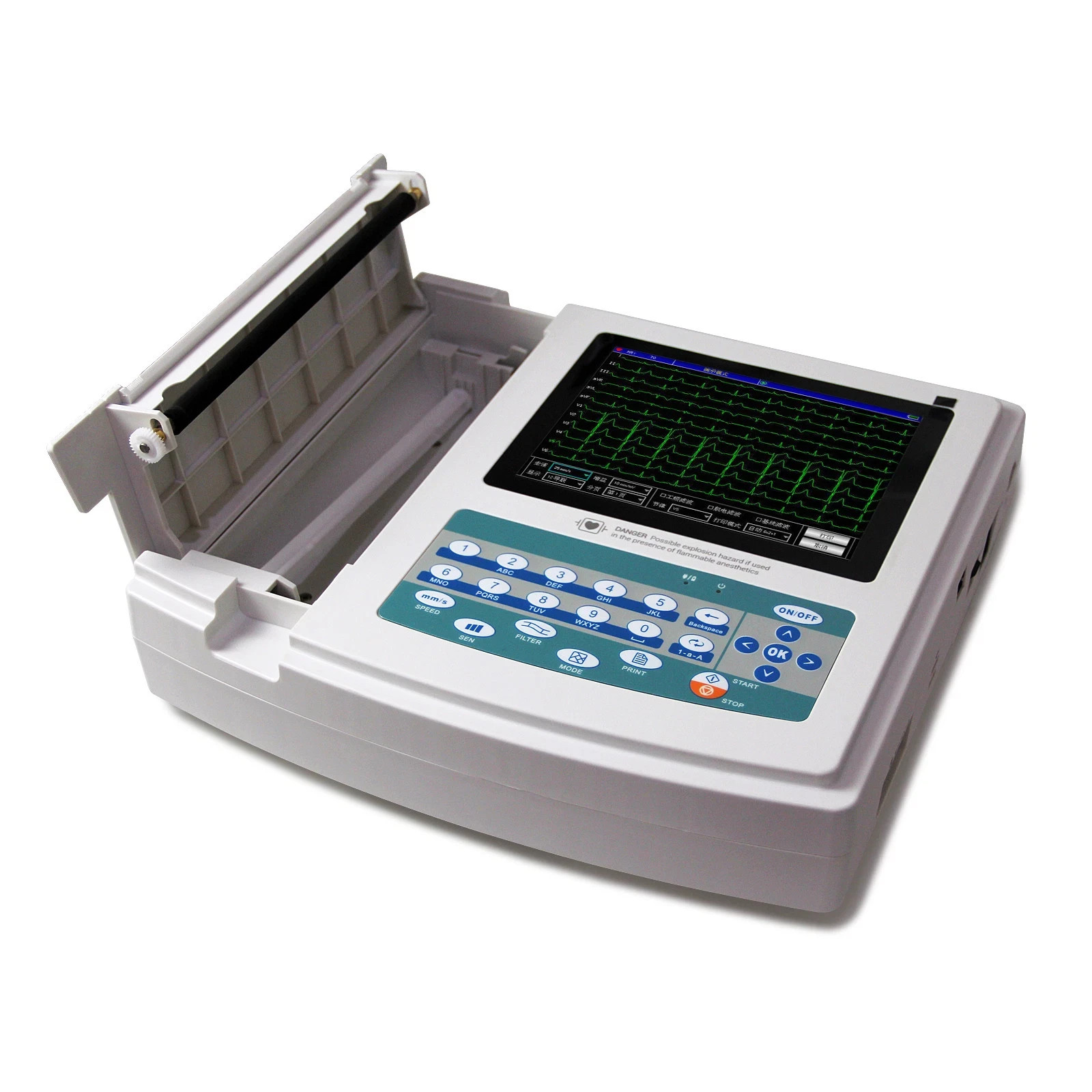 ECG1200G Touch Screen 12 Channel 12 Leads ECG Machine Electrocardiograph Monitor