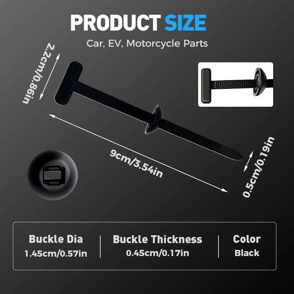 100pcs Nylon Universal Cable Tie Buckle Heavy Duty Self-Locking Free Ship