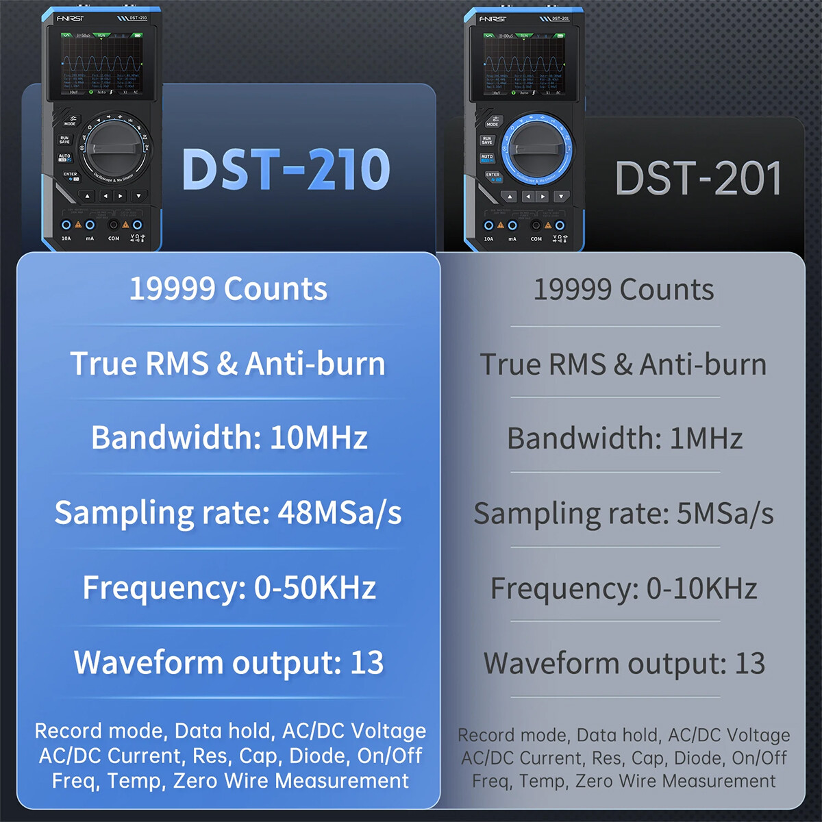 FNIRSI DST210 3-In-1 Handheld Digital Oscilloscope Multimeter Signal Generator`