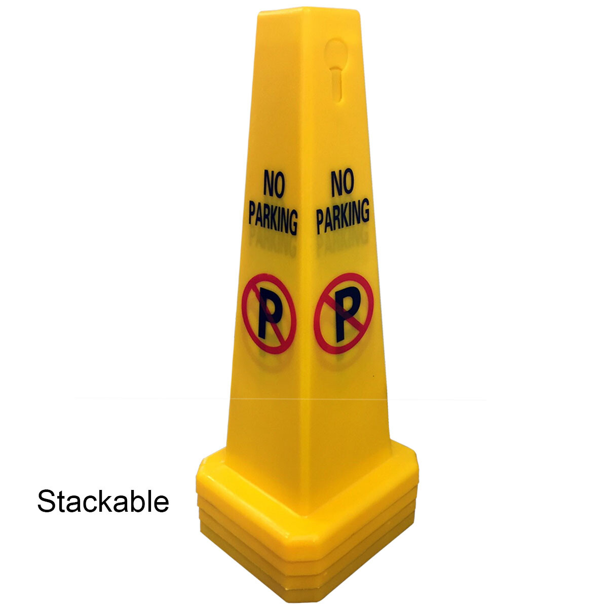 Electriduct 4 Sided No Parking Traffic Safety Cones – Yellow – 27″ Height