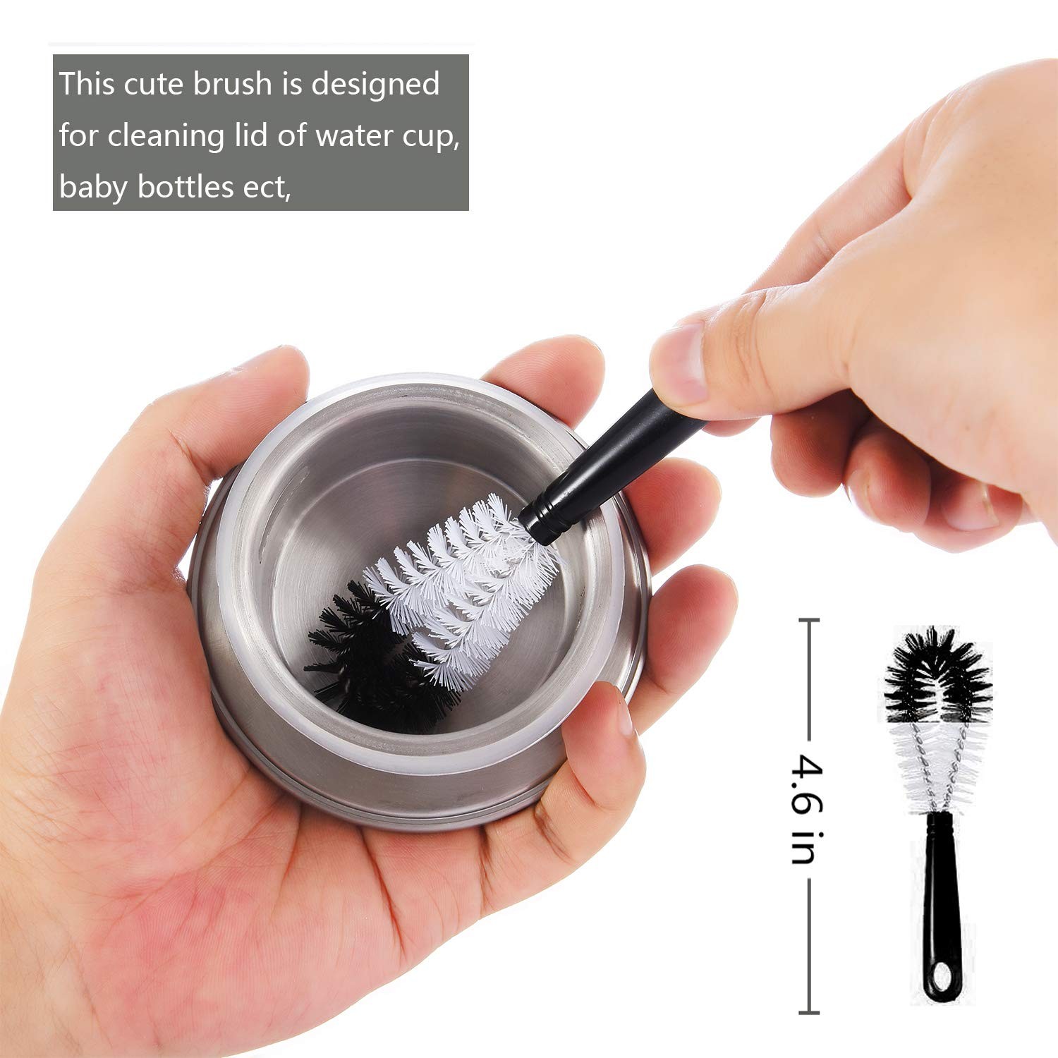 ALINK 8-Pack Bottle Cleaning Brush Set – Long 5 Piece Assortment, Black
