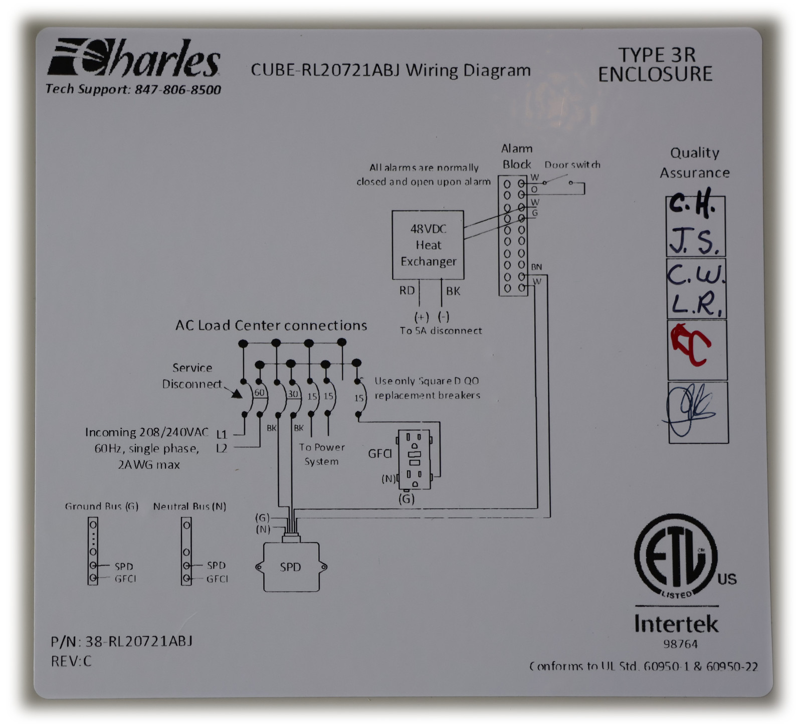 Charles CUBE RL20721ABJ Outdoor Aluminum Battery Backup enclosure