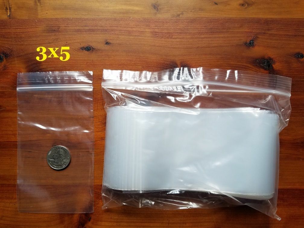 Clear Reclosable Zip Seal Plastic 2-Mil Bags Jewelry Zipper Top Lock Baggies