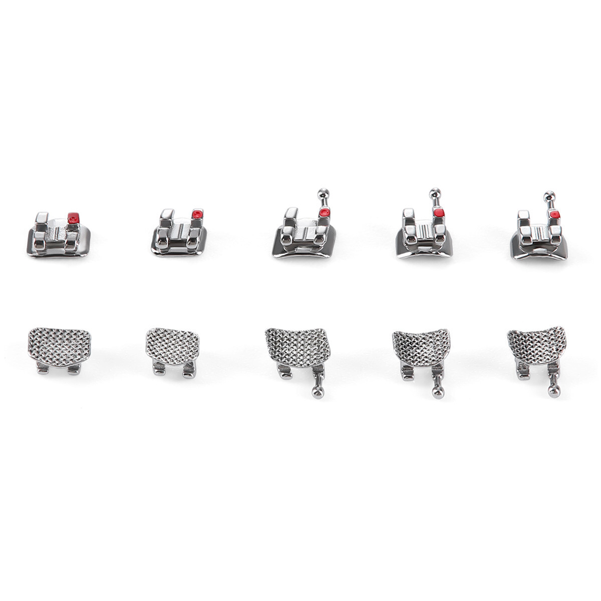 Dental Ortho Brackets Mini Roth/MBT.022″/.018 Hooks 3 4 5 Monoblock /Mesh Base
