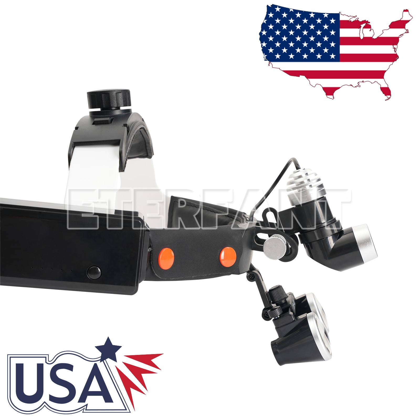 Surgical Headband Binocular Loupes with LED Head Light/Wireless Headlight Lamp