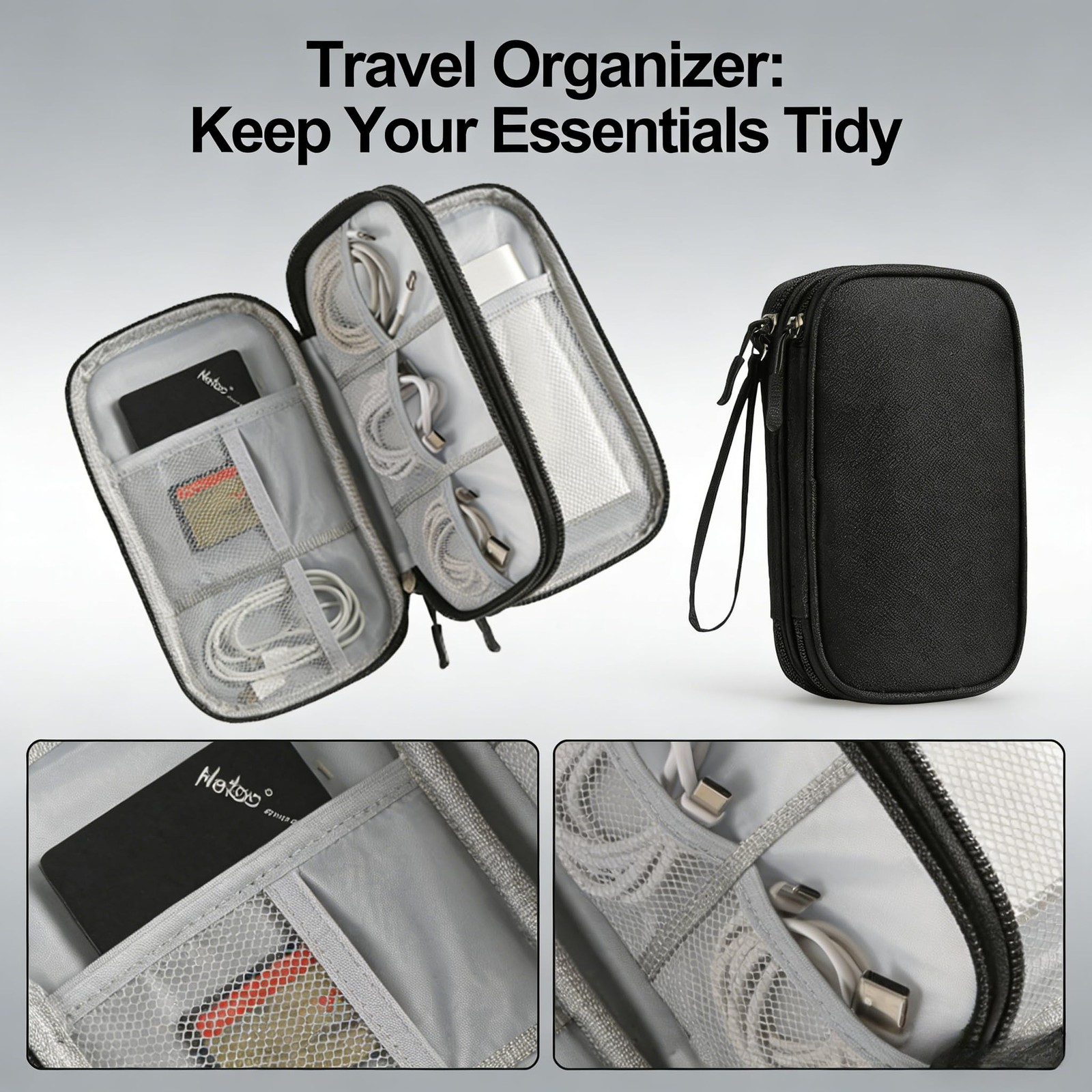 Hard EVA Electronics Travel Organizer Case for Charger Cable Power Bank Phone