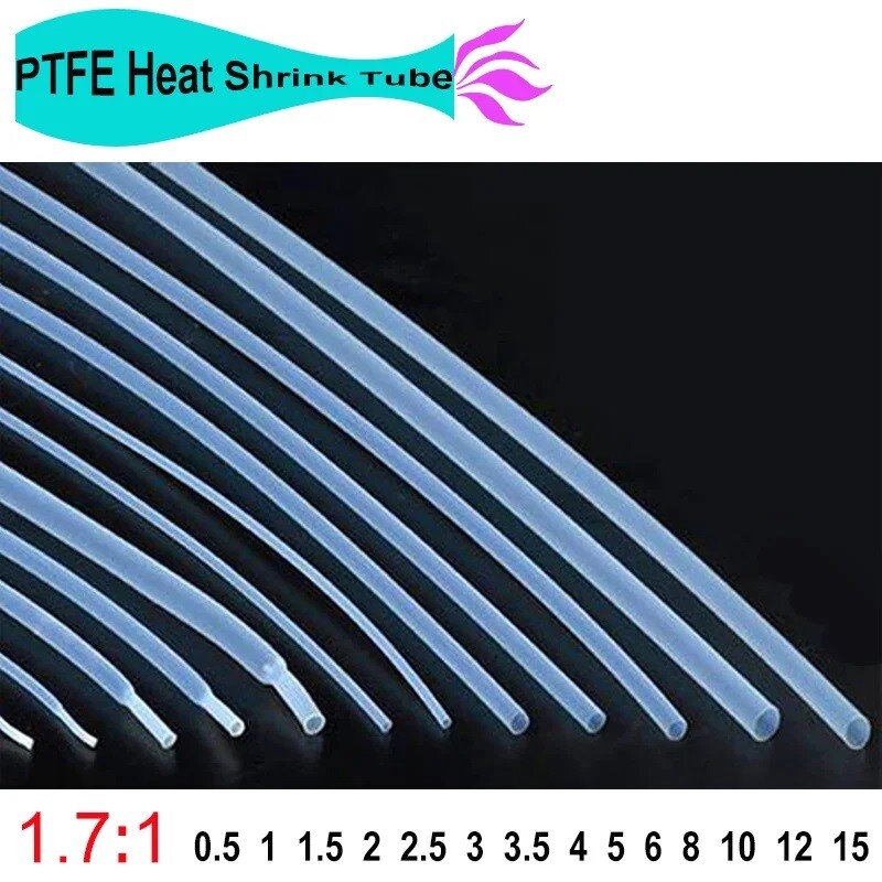 1.7:1 PTFE FEP 600V Transparent Heat Shrinkable Shrink Tube One Meter Dia 0.5-40