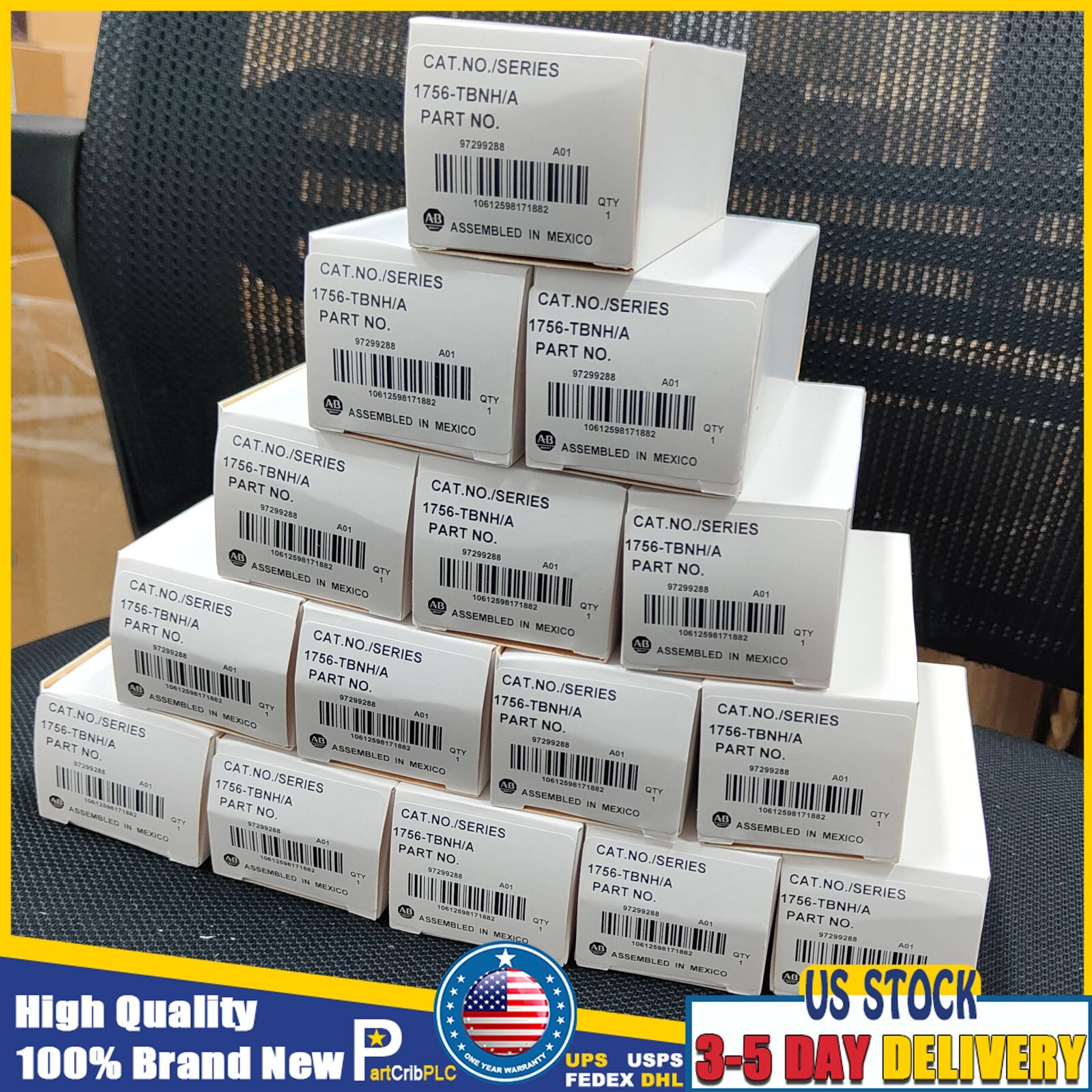 1x New Allen-Bradley 1756-TBNH ControlLogix 20 Pin Block US Stock Factory Sealed