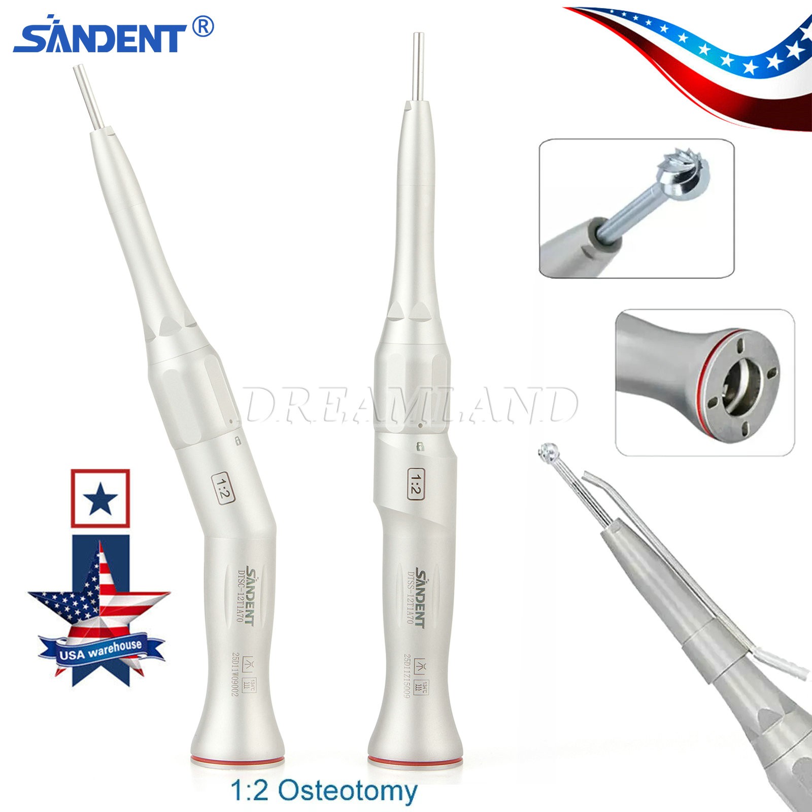 Dental Surgical Handpiece 20° Angle Straight Attachment 1:2 E-type NSK Style