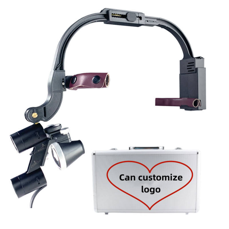 Dual LED Dental 5W Headband Head Light with 3.5X Binocular Loupes 2 Batteries US