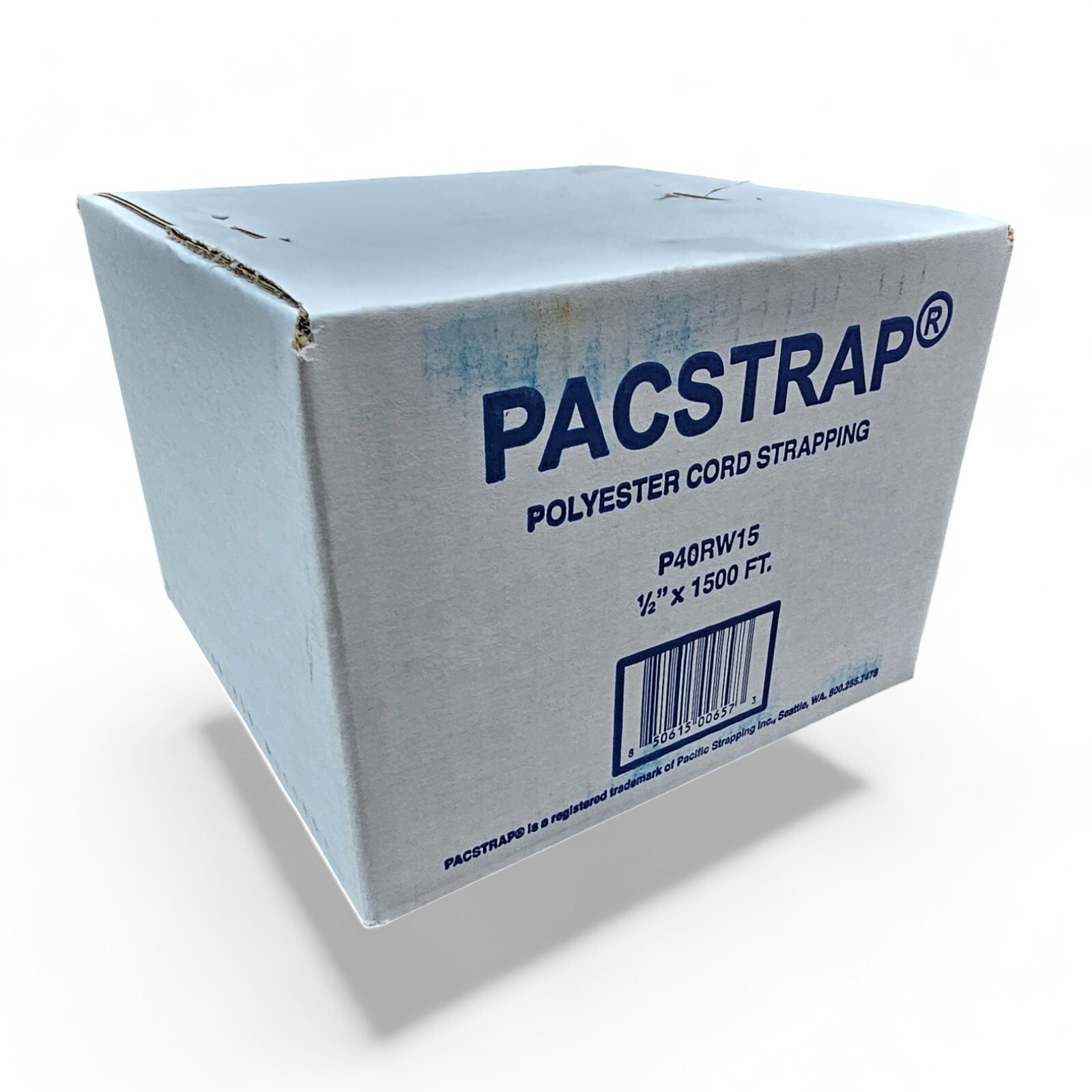 1/2″x 1500 ft. x 650 Lb Break Woven Polyester Cord Strapping (White)