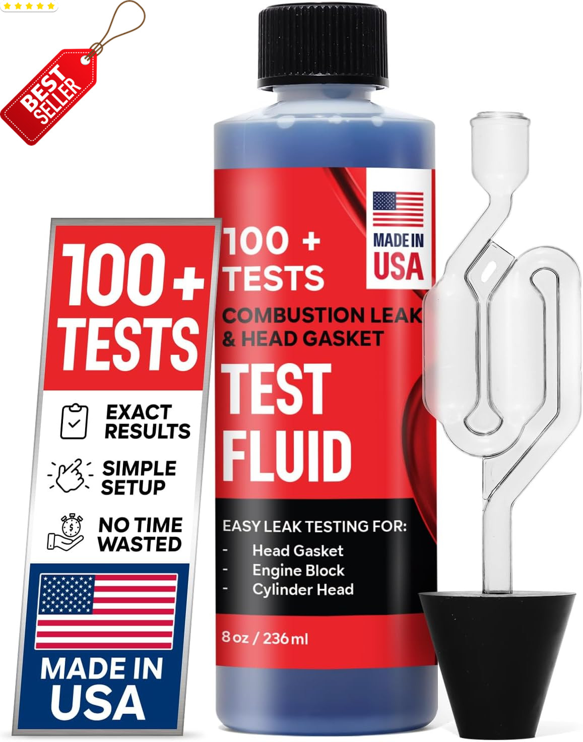 Combustion Leak Head Gasket Test Kit 100+ Tests 8oz Fluid – US