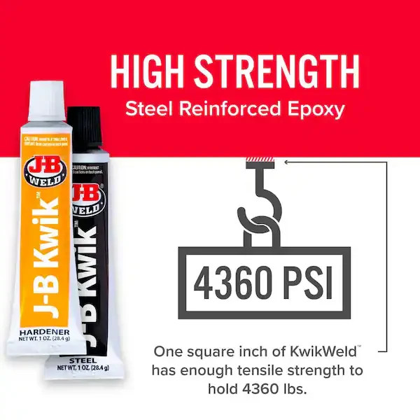 J-B Weld 8276 KwikWeld Quick Setting Steel Reinforced Epoxy – Dark Grey 2 oz