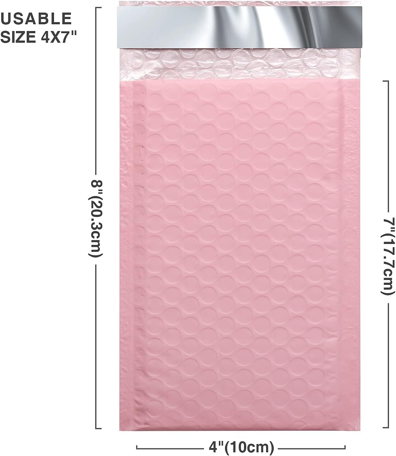 800pcs 4×8 Small Poly Bubble Mailers Padded Envelopes Bags 4×7 Light Pink #000