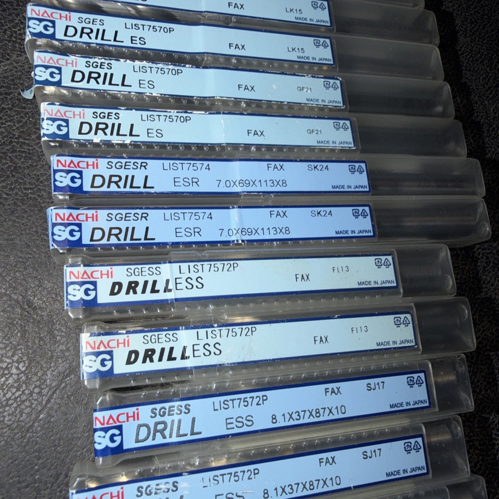 LOT OF 15 Nachi SGESS Drill Bits
