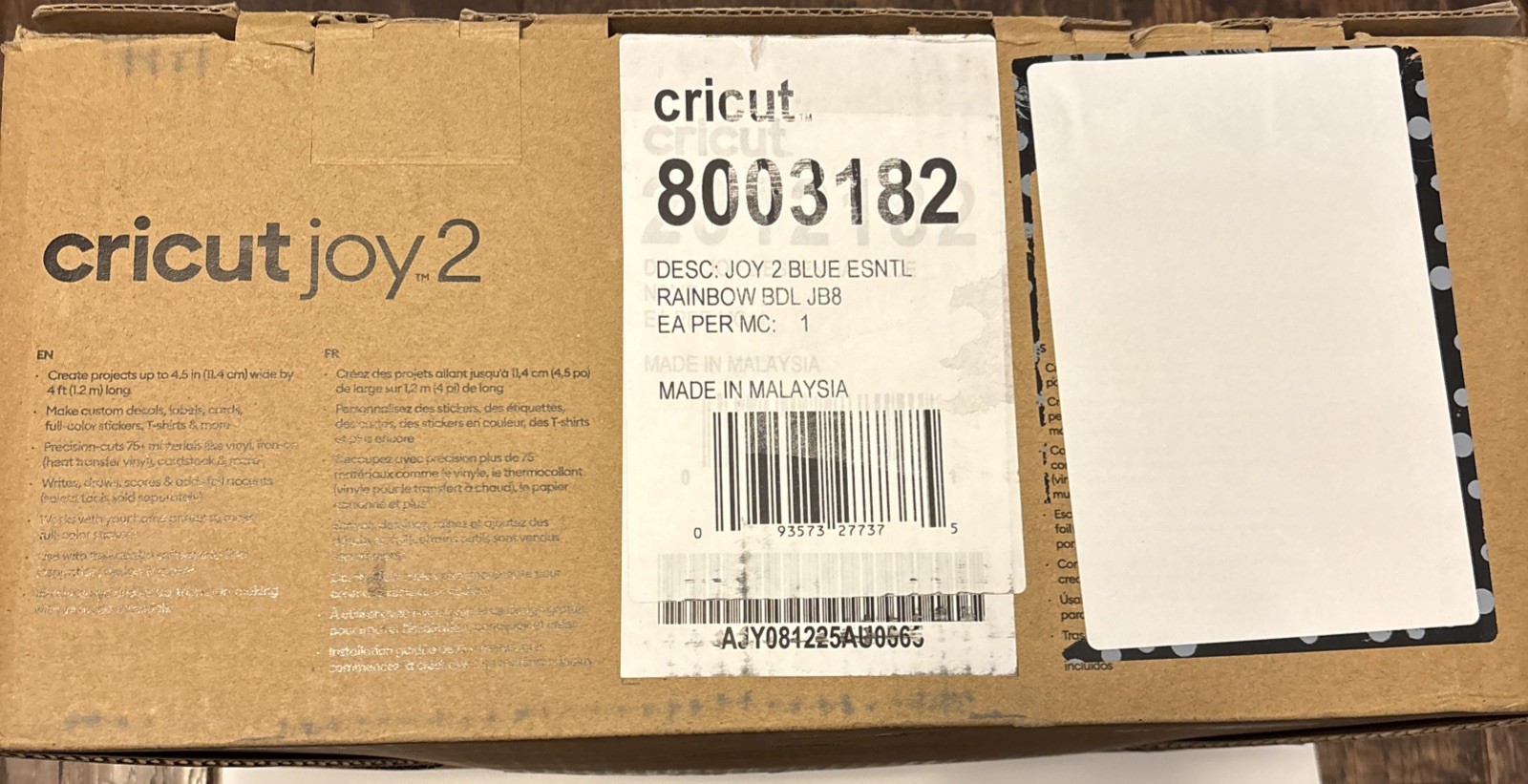 Cricut Joy 2 Essential Bundle Smart Cutting Machine Blue w/ Original Box