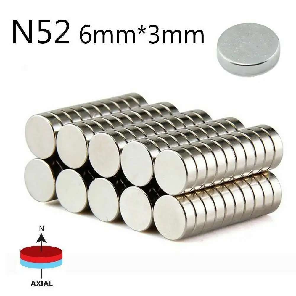 LOT5-100 Round Neodymium Magnets N52 Super Strong Rare Earth Small Large Magnets