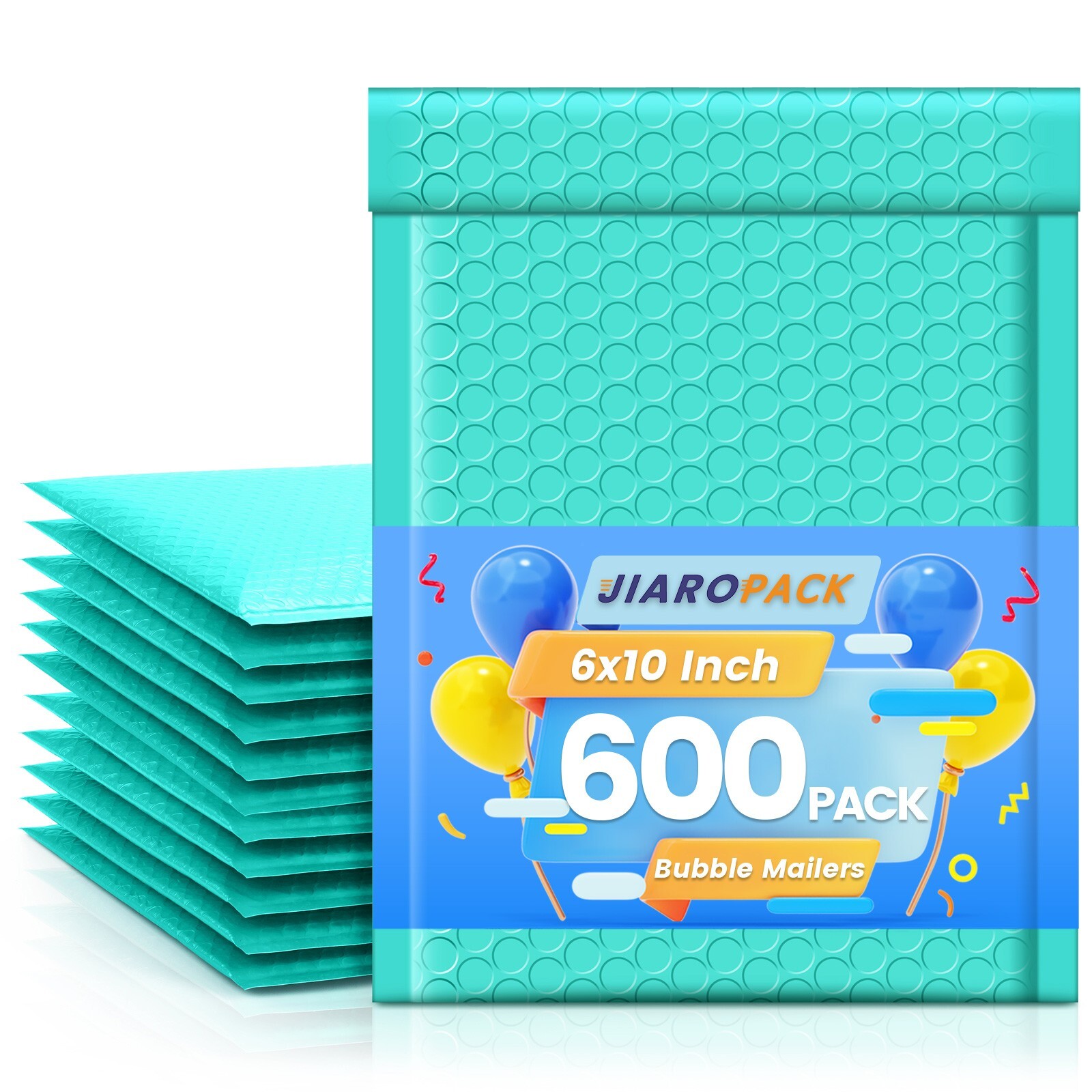 Jiaro Pack Poly Bubble Mailer Padded Envelope Mailing Bags 6×10″ 600Pcs Teal