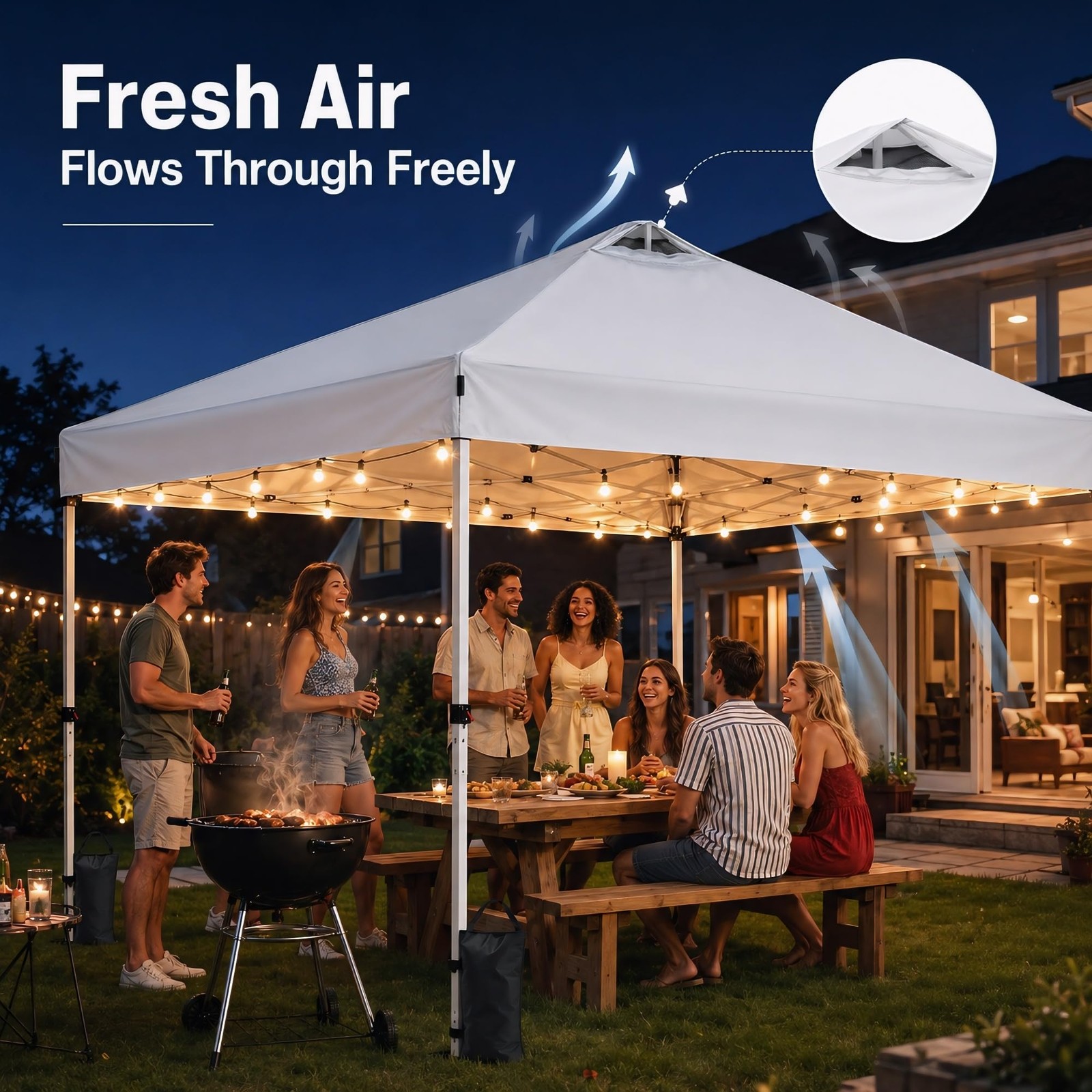 Kripowa 10X10 Pop Up Canopy Tent Waterproof Uv Blocking Heavy Duty Steel Frame