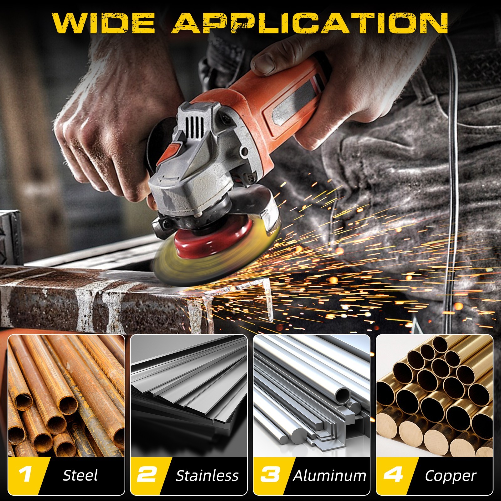 50 Pack 4-1/2 x 1/4 x 7/8 Grinding Wheels for Metal Steel 4.5 Disc Angle Grinder