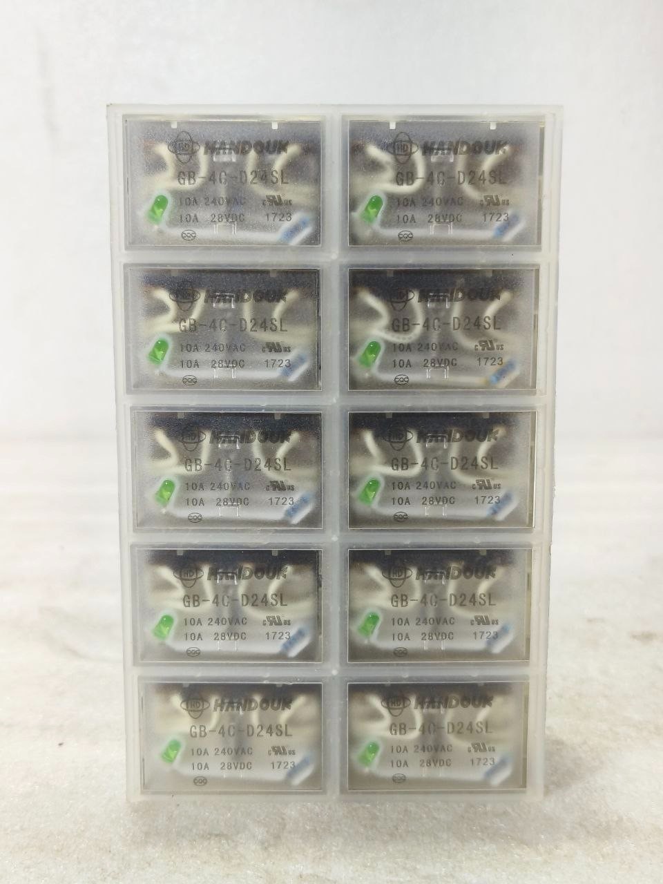 NEW HANDOUK GB-4C-D24SL GENERAL PURPOSE RELAY 10A COIL BOX OF 10 PCS FREE SHIP