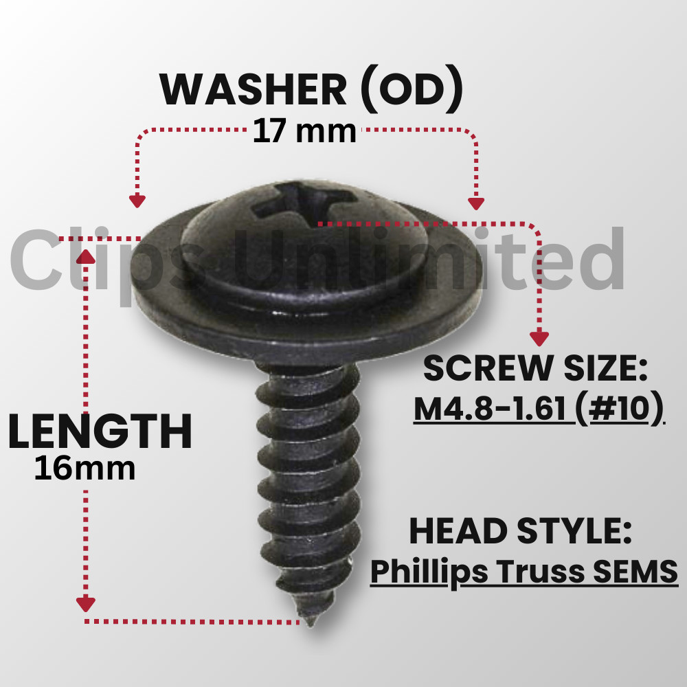A 20259 M4.8-1.61x19mm Phillips SEMS Screw 16mm Washer 90114-SE0-000 25-1000PCS