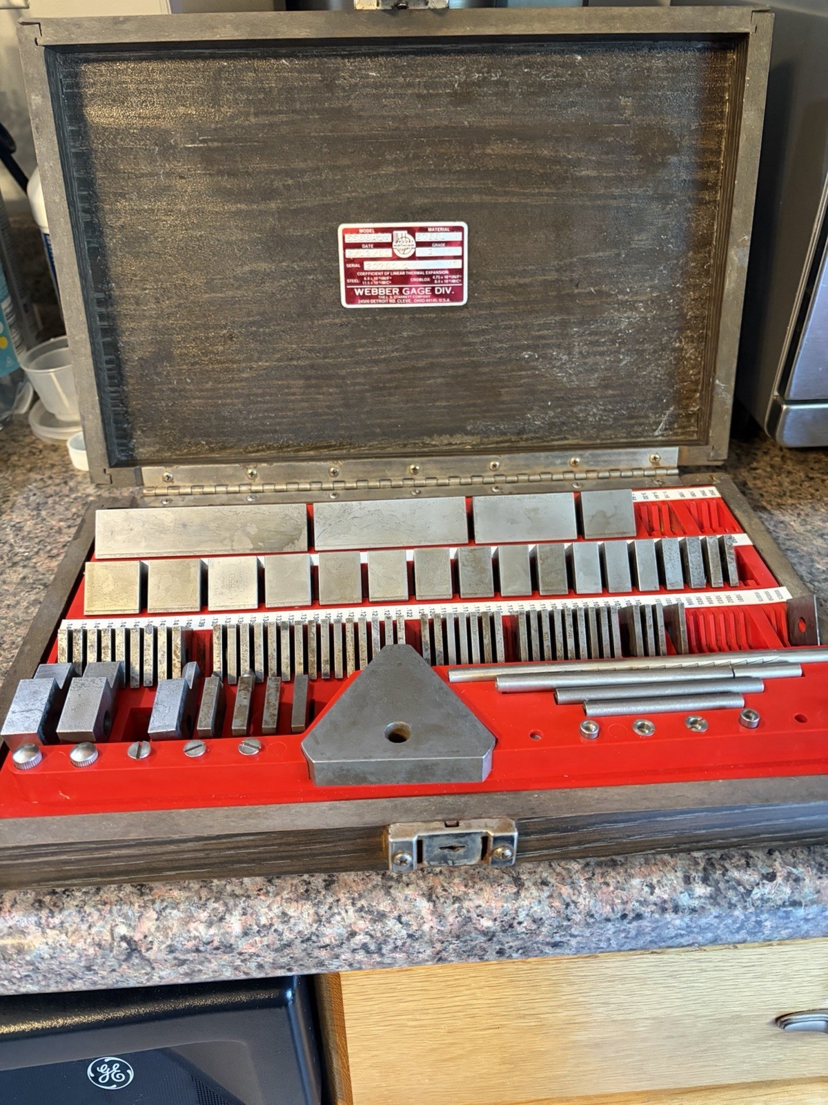 Webber SS88A1X Steel Gage Block Set 0.050-4 in Rectangular Blocks