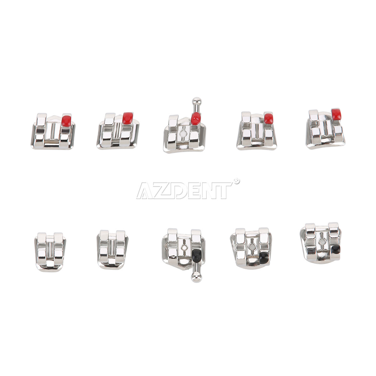 AZDENT Dental Ortodontic Bracket Metal Brackets 20Pcs/pack Mini MBT 022 & 3 Hook