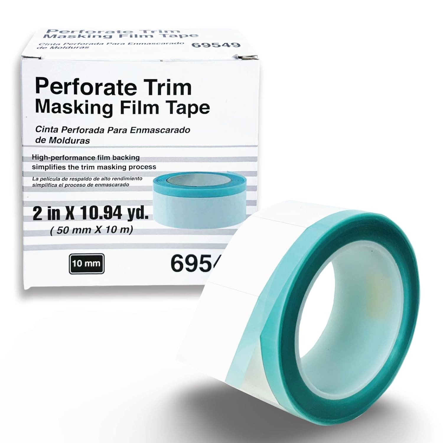 Perforated Trim Masking Tape, 10 mm Hard Band, 50 mm x 10 m