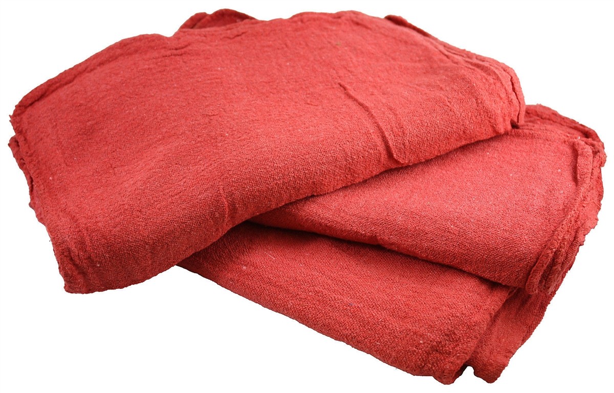 1000 New Industrial Shop Rags Cleaning Towels Red Large 12×14 Towel B-Grade