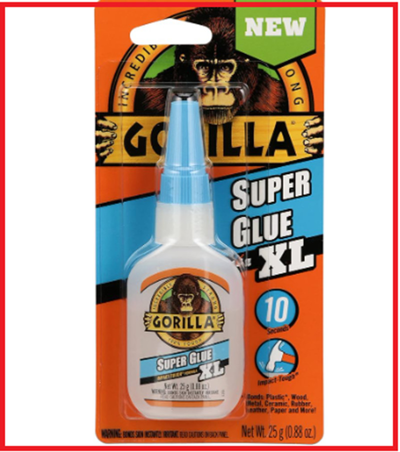 Gorilla Super Glue XL For Wood, Paper, Leather, Plastic & Metal, 25 Gram, Clear*