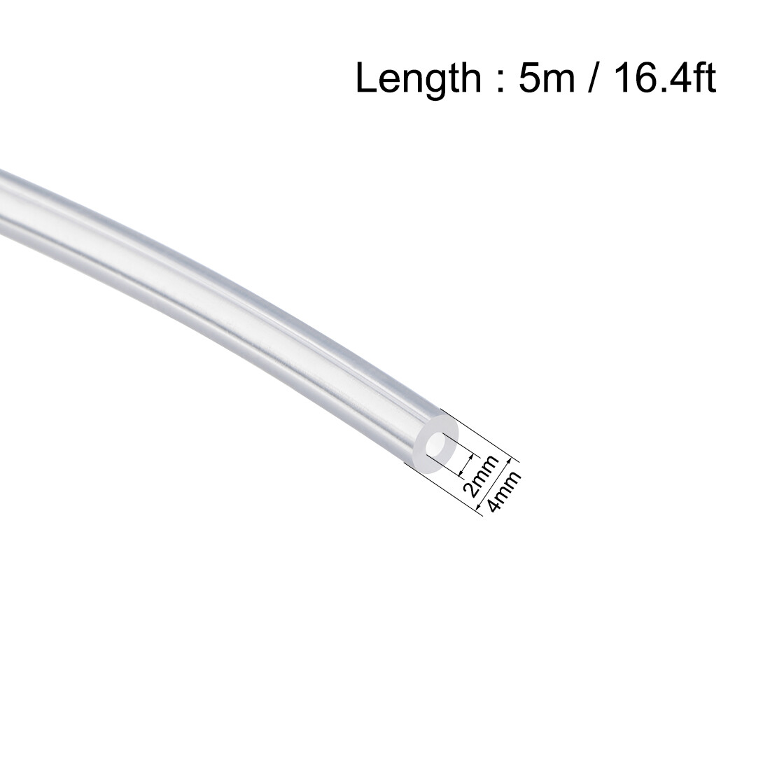 Silicone Tubing 2mm ID X 4mm OD 16.4ft 5m Flexible Silicon Rubber Tube Clear