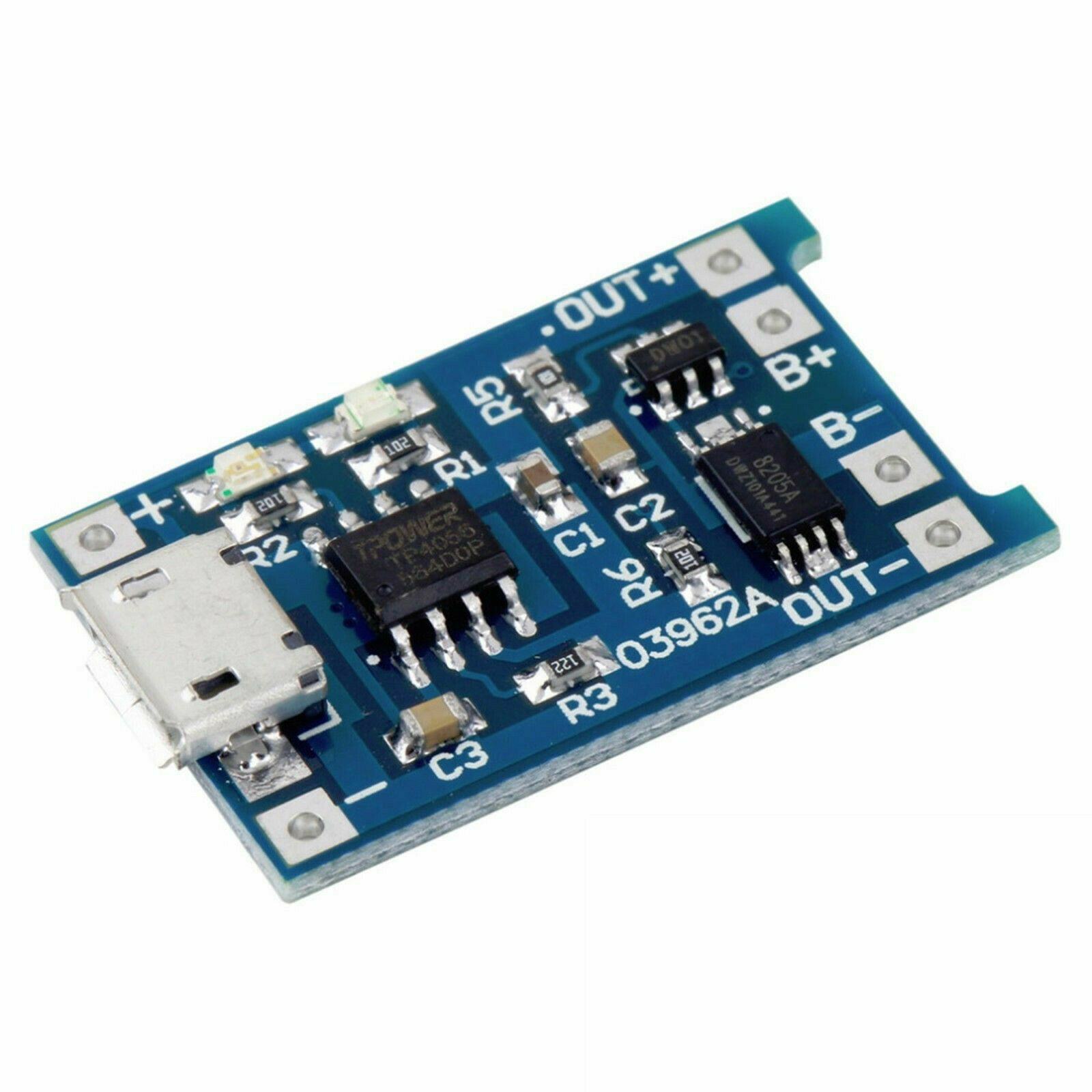 2pcs TP4056 5V 1A Micro USB 18650 Lithium Battery Charging and Protection Board