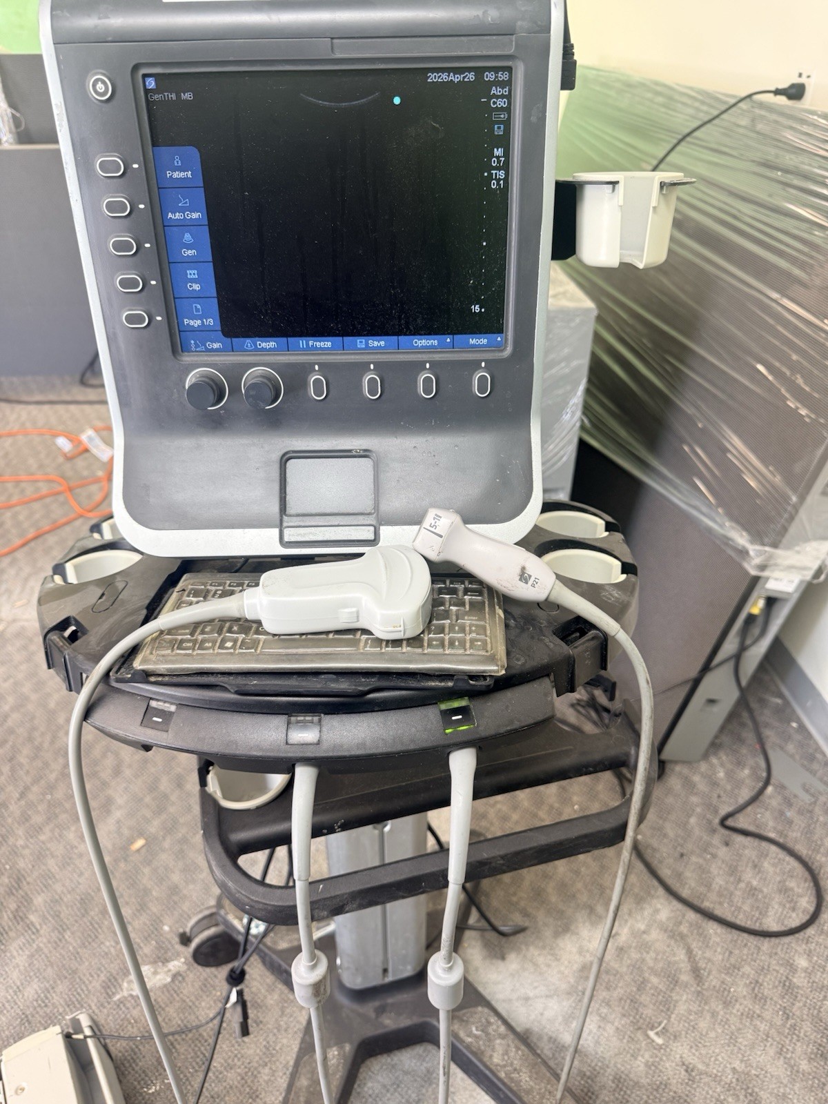 SonoSite M-Turbo Ultrasound Machine Cart System + Probes Tested Working Portable