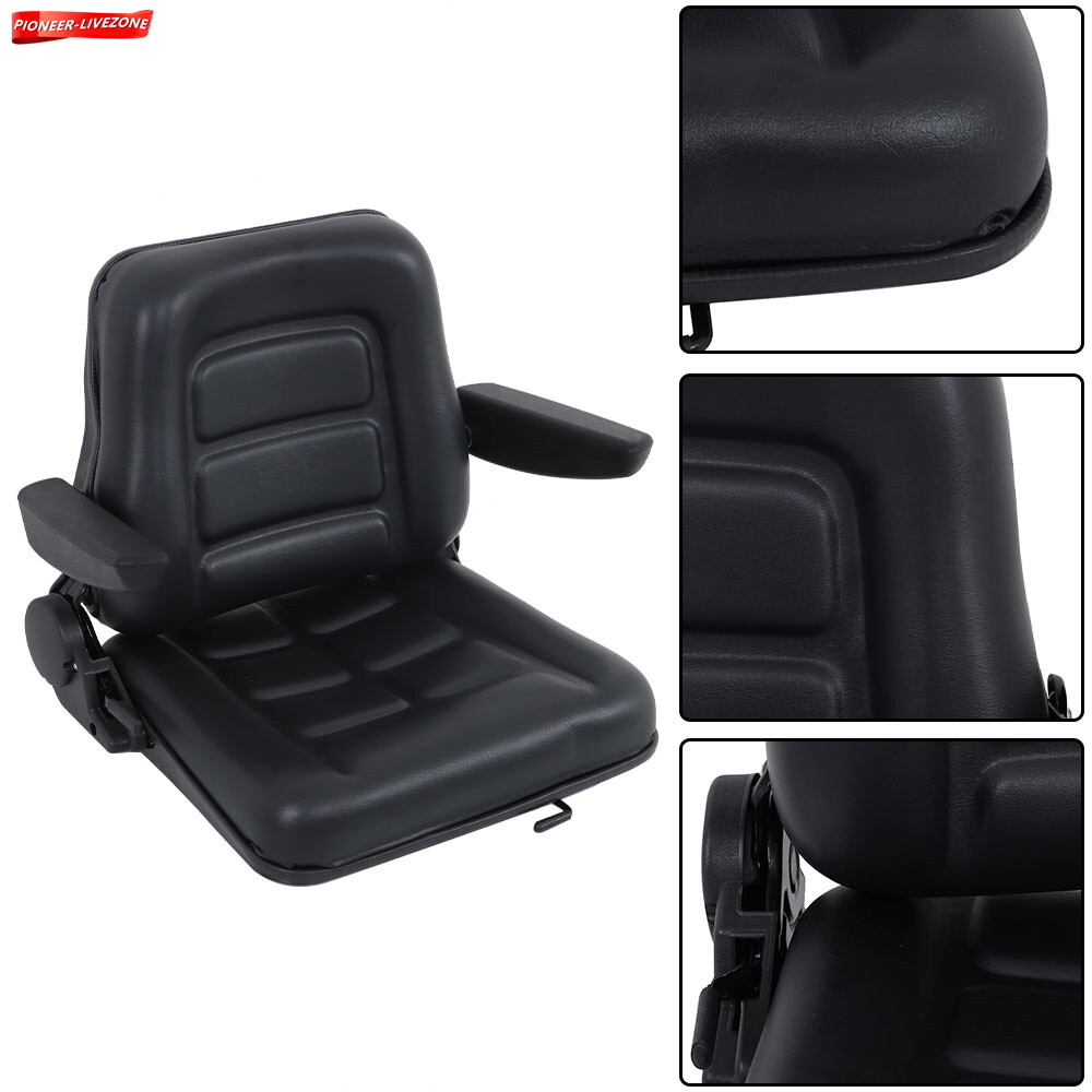 Lawn Mower Universal Fold Down Forklift Seat Armrest Tractor Skid Loader Seat