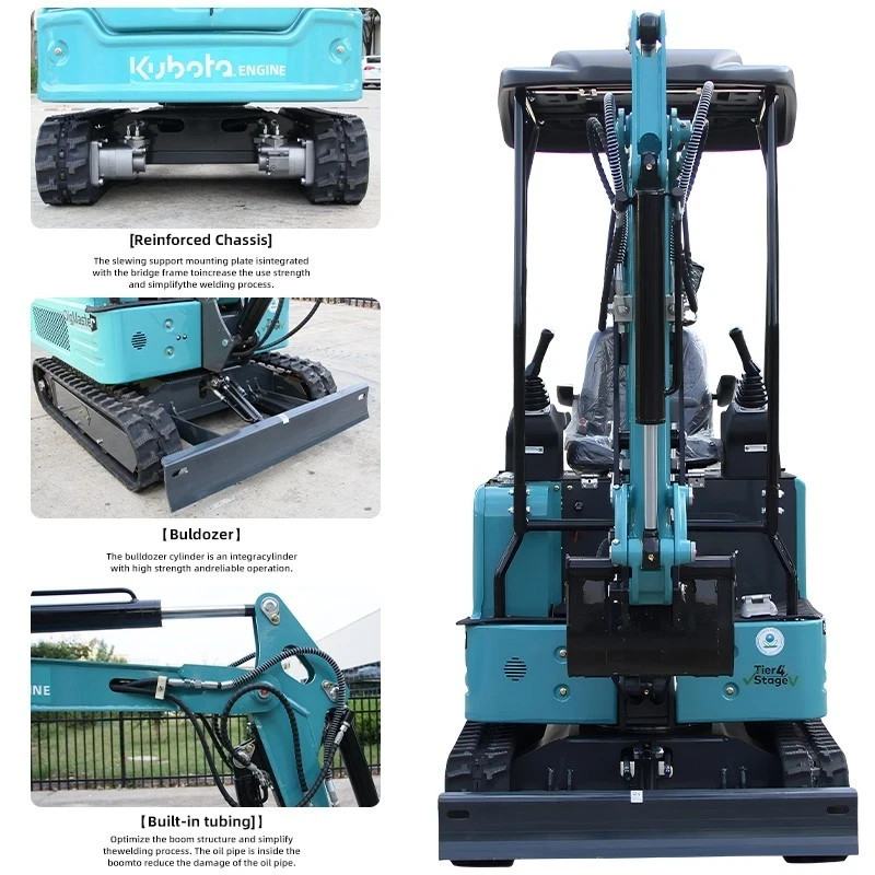 Mini Excavator 1.8 Ton Digger 4000Ibs Diesel EPA Crawler KUBOTA Engine USA Stock