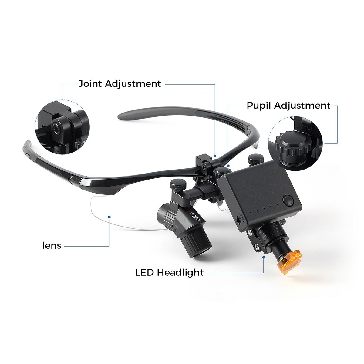 3.0X/4.0X/5.0X/6.0X Dental Medical Ergo Loupes 5W LED Surgical Head Light ENT