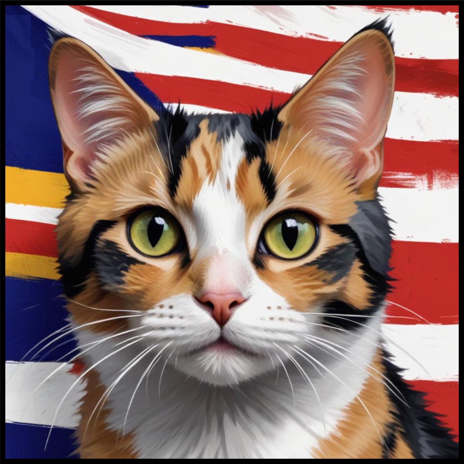30 Custom Malaysia Inspired Cat Art Personalized Address Labels